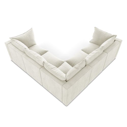 Canapé D'angle 4 Places Modulaire Manao En Tissu Texturé Beige