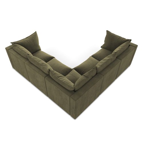 Canapé D'angle 4 Places Modulaire Manao En Tissu Texturé Olive