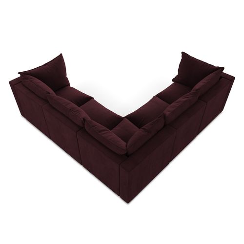 Canapé D'angle 4 Places Modulaire Manao En Tissu Texturé Bordeaux