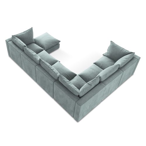 Canapé Panoramique 5 Places Modulaire Manao En Tissu Texturé Jeans