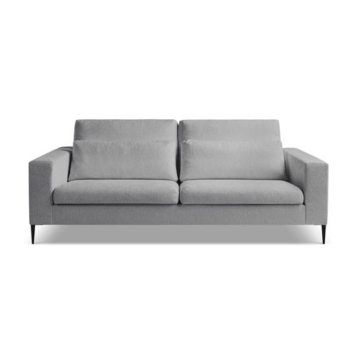 Canapé 3 Places Akala En Tissu Chenille Gris Clair