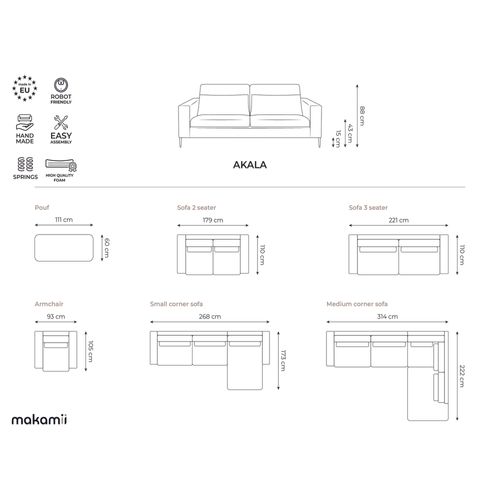 Canapé D’angle 4 Places Gauche Akala En Tissu Chenille Rose Poudré