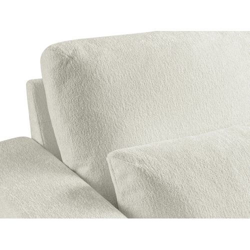 Canapé D’angle 4 Places Droit Akala En Tissu Chenille Beige Clair