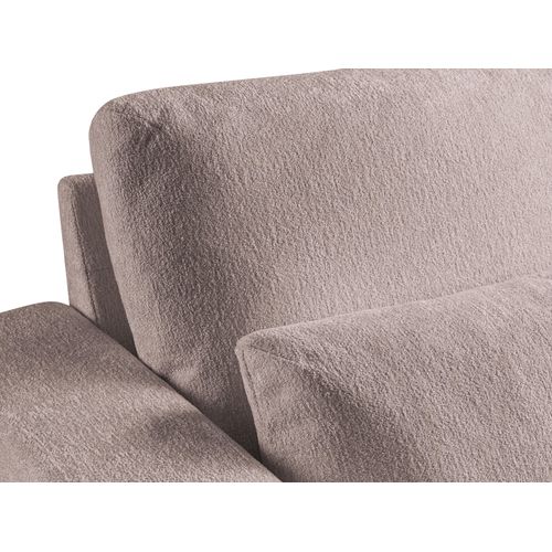 Canapé D’angle 4 Places Droit Akala En Tissu Chenille Rose Poudré