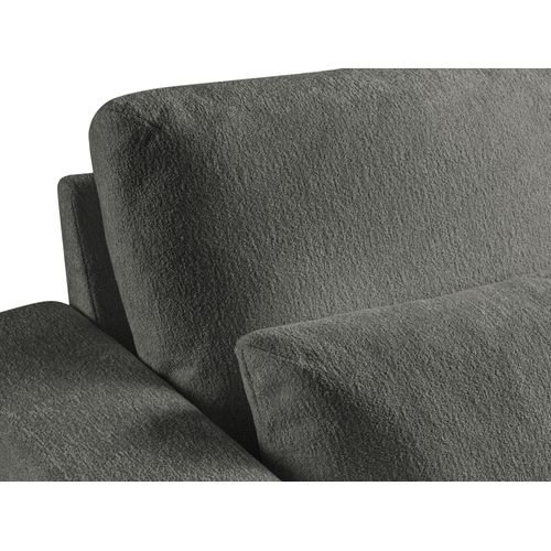 Canapé D’angle 4 Places Droit Akala En Tissu Chenille Gris Foncé