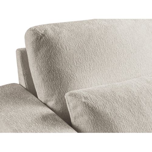 Canapé D’angle 3 Places Droit Akala En Tissu Chenille Beige
