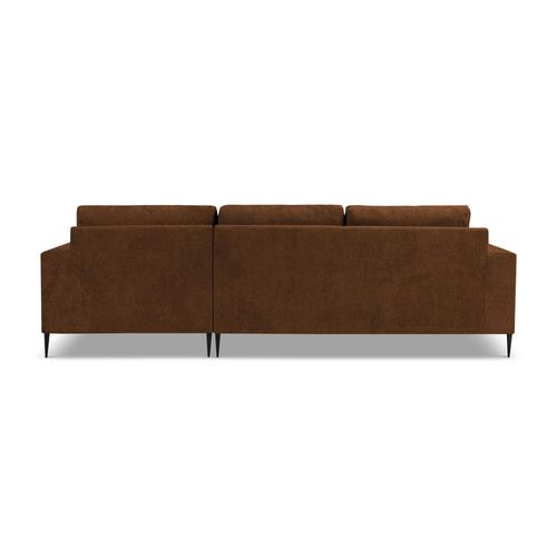 Canapé D’angle 3 Places Droit Akala En Tissu Chenille Terre Cuite