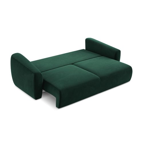 Canapé 3 Places Convertible Guava En Velours Bouteille Verte