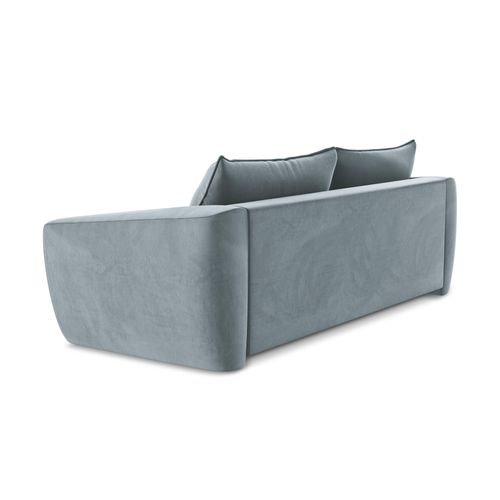 Canapé 3 Places Convertible Guava En Velours Bleu Clair