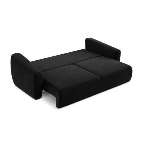 Canapé 3 Places Convertible Guava En Velours Noir