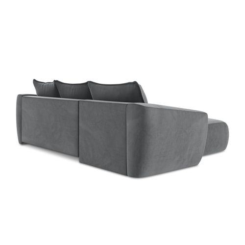 Canapé D’angle 3 Places Gauche Convertible Guava En Velours Acier