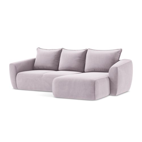 Canapé D'angle Droit Convertible Guava En Velours Lavande