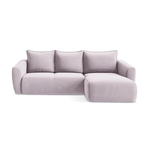 Canapé D'angle Droit Convertible Guava En Velours Lavande