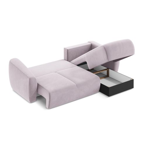 Canapé D'angle Droit Convertible Guava En Velours Lavande