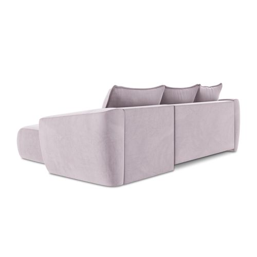 Canapé D'angle Droit Convertible Guava En Velours Lavande