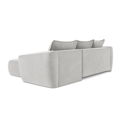 Canapé D'angle Droit Convertible Guava En Velours Argent