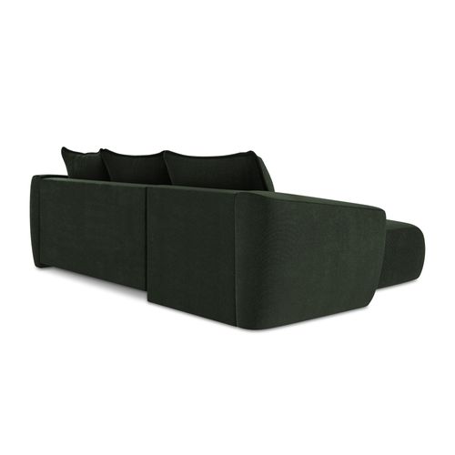 Canapé D’angle 3 Places Gauche Convertible Guava En Tissu Texturé Bouteille Verte