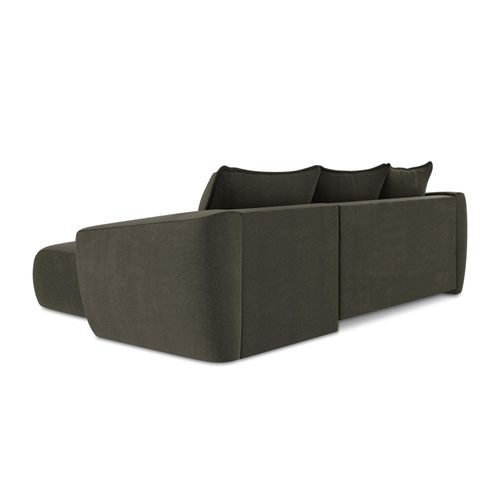 Canapé D'angle Droit Convertible Guava En Tissu Texturé Taupe