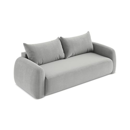 Canapé 3 Places Convertible Hale En Tissu Texturé Gris Clair