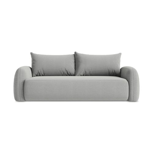 Canapé 3 Places Convertible Hale En Tissu Texturé Gris Clair