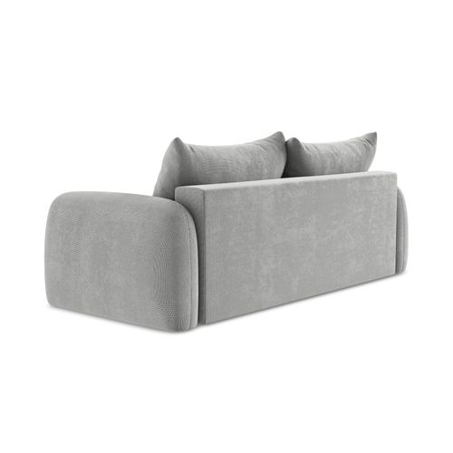 Canapé 3 Places Convertible Hale En Tissu Texturé Gris Clair