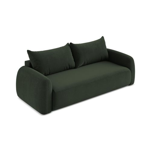 Canapé 3 Places Convertible Hale En Tissu Texturé Bouteille Verte