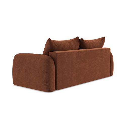 Canapé 3 Places Convertible Hale En Tissu Texturé Terre Cuite