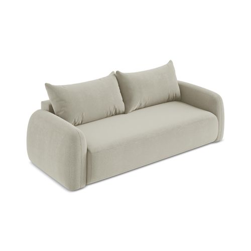 Canapé 3 Places Convertible Hale En Tissu Texturé Beige Clair