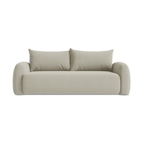 Canapé 3 Places Convertible Hale En Tissu Texturé Beige Clair