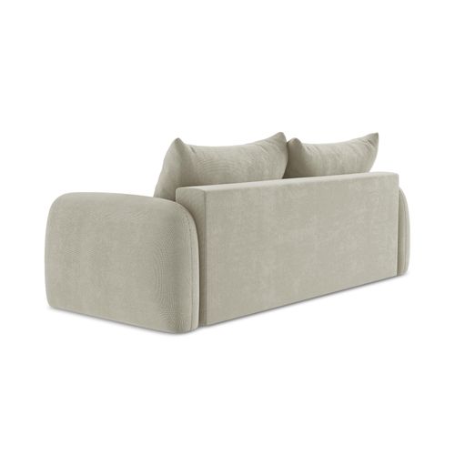 Canapé 3 Places Convertible Hale En Tissu Texturé Beige Clair