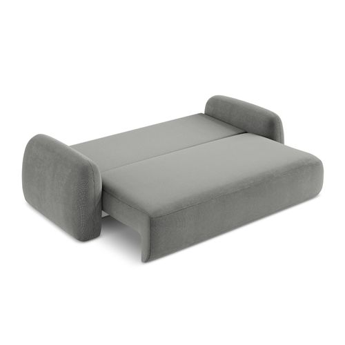 Canapé 3 Places Convertible Hale En Tissu Texturé Gris
