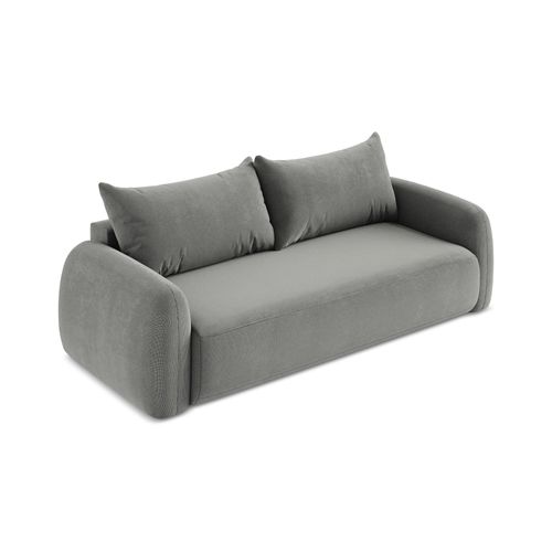 Canapé 3 Places Convertible Hale En Tissu Texturé Gris
