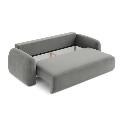 Canapé 3 Places Convertible Hale En Tissu Texturé Gris