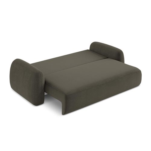 Canapé 3 Places Convertible Hale En Tissu Texturé Taupe