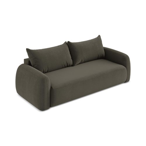 Canapé 3 Places Convertible Hale En Tissu Texturé Taupe
