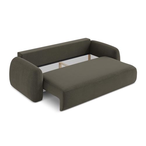 Canapé 3 Places Convertible Hale En Tissu Texturé Taupe