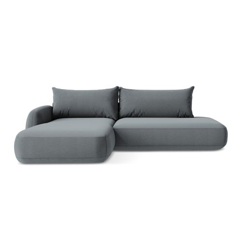 Canapé D’angle 3 Places Gauche Convertible Hale En Tissu Texturé Jeans