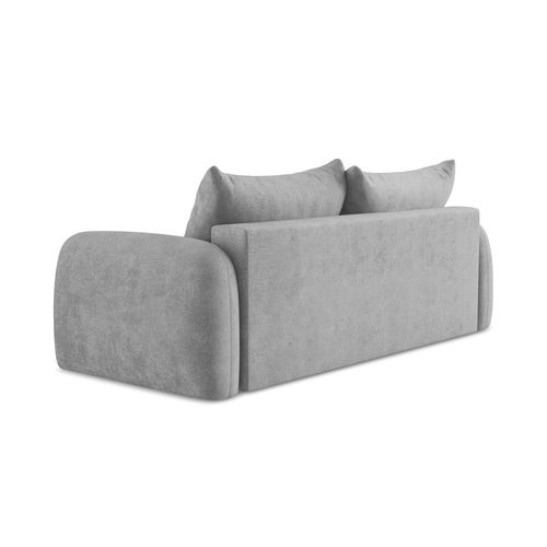 Canapé 3 Places Convertible Hale En Tissu Chenille Gris Clair