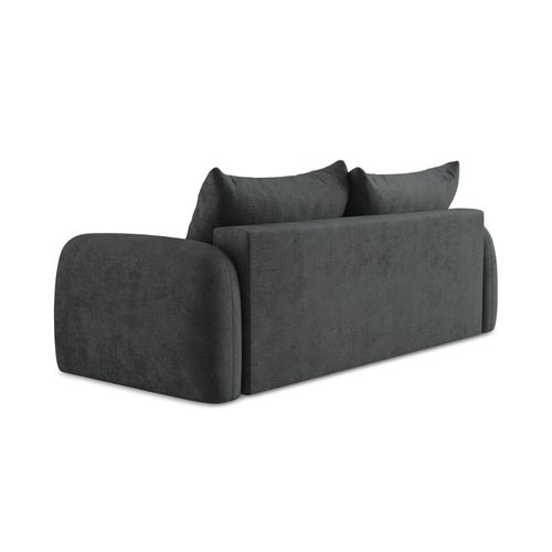 Canapé 3 Places Convertible Hale En Tissu Chenille Gris Foncé