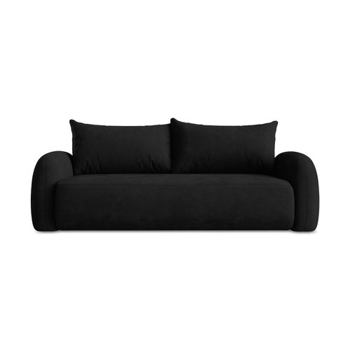 Canapé 3 Places Convertible Hale En Tissu Chenille Noir