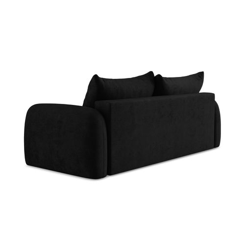 Canapé 3 Places Convertible Hale En Tissu Chenille Noir