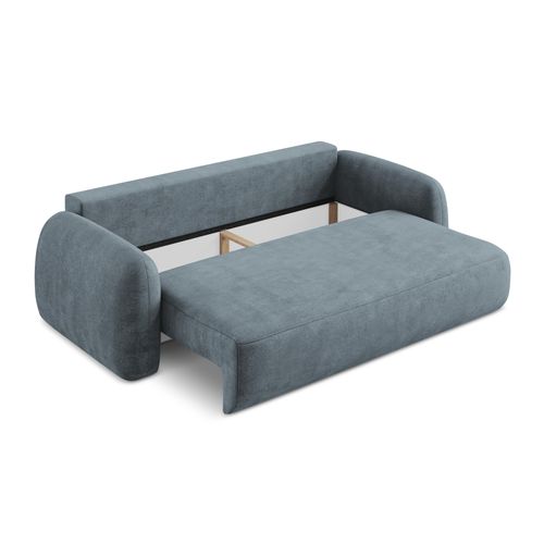 Canapé 3 Places Convertible Hale En Tissu Chenille Jeans