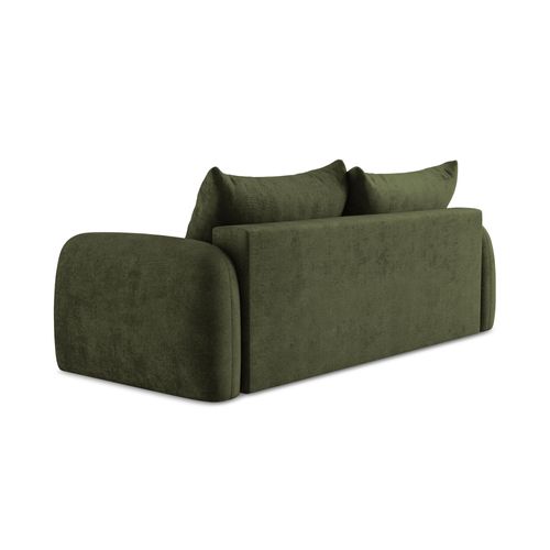 Canapé 3 Places Convertible Hale En Tissu Chenille Olive