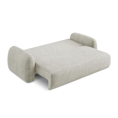 Canapé 3 Places Convertible Hale En Tissu Chenille Perle
