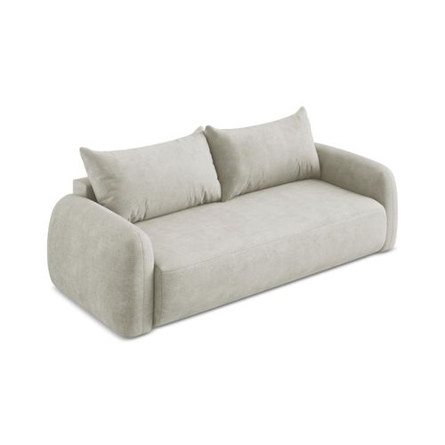 Canapé 3 Places Convertible Hale En Tissu Chenille Perle