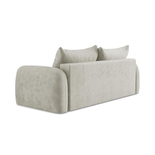 Canapé 3 Places Convertible Hale En Tissu Chenille Perle