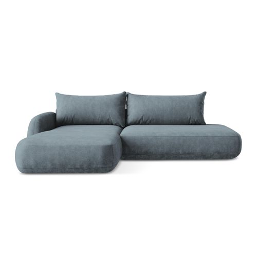 Canapé D’angle 3 Places Gauche Convertible Hale En Tissu Chenille Jeans