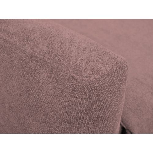 Canapé 3 Places Convertible Holo En Tissu Bouclette Rose Sourd