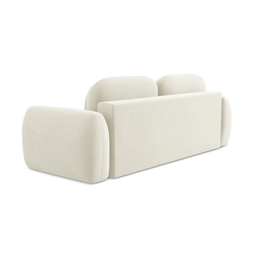Canapé 3 Places Convertible Lohi En Tissu Bouclette Beige Clair