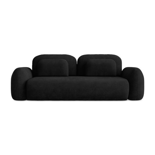 Canapé 3 Places Convertible Lohi En Tissu Chenille Noir
